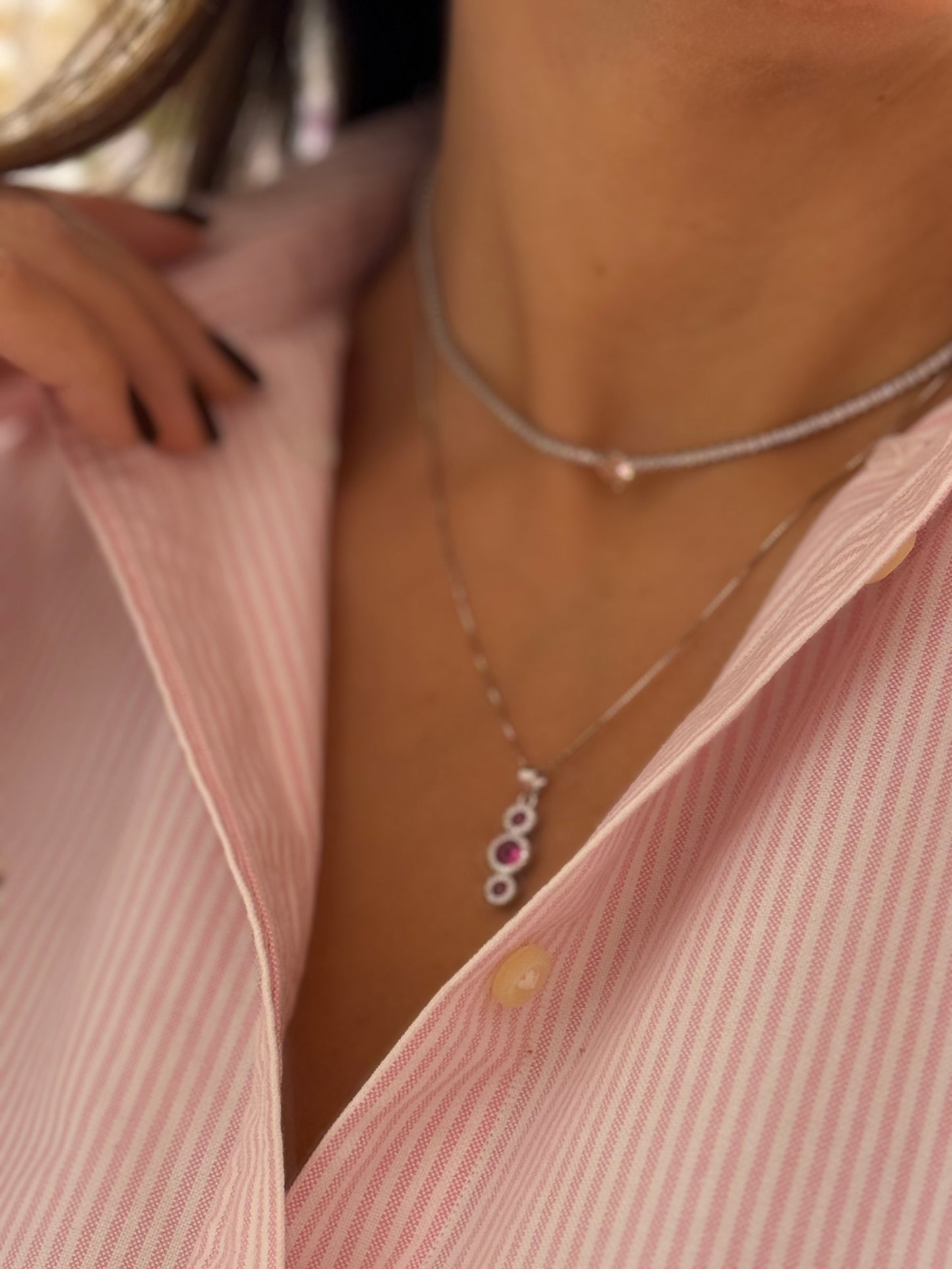 COLLANA TENNIS CON CUORE CENTRALE