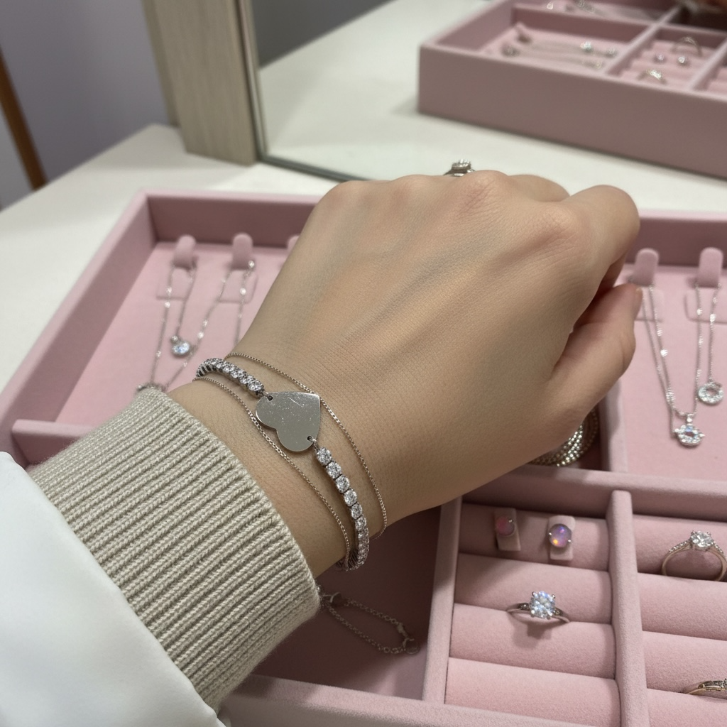 BRACCIALE TENNIS CON CUORE PERSONALIZZABILE
