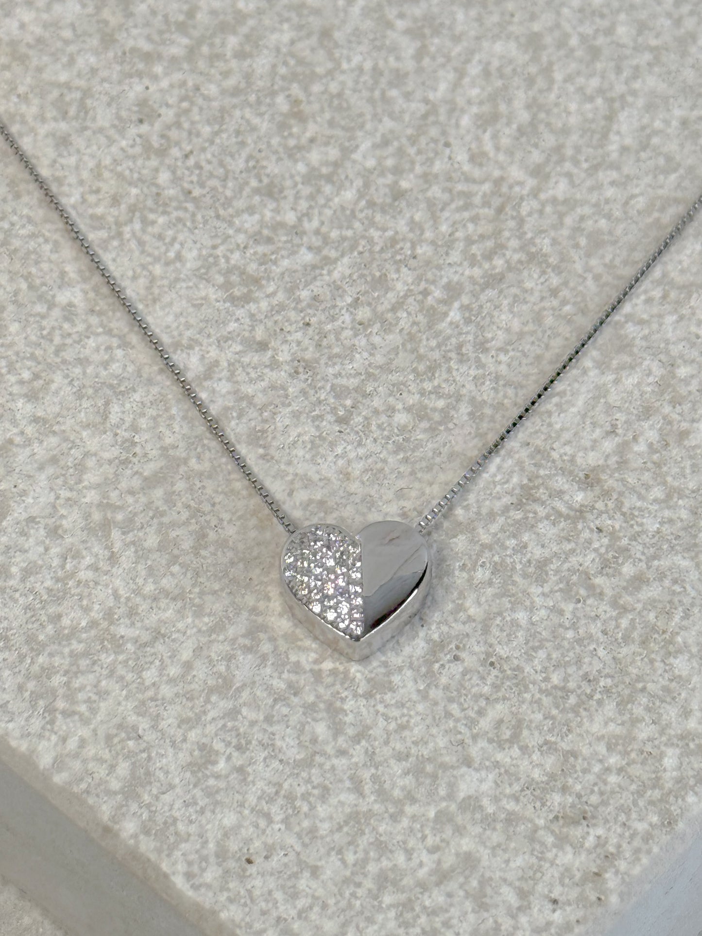 COLLANA CUORICINO LISCIO/ZIRCONATO