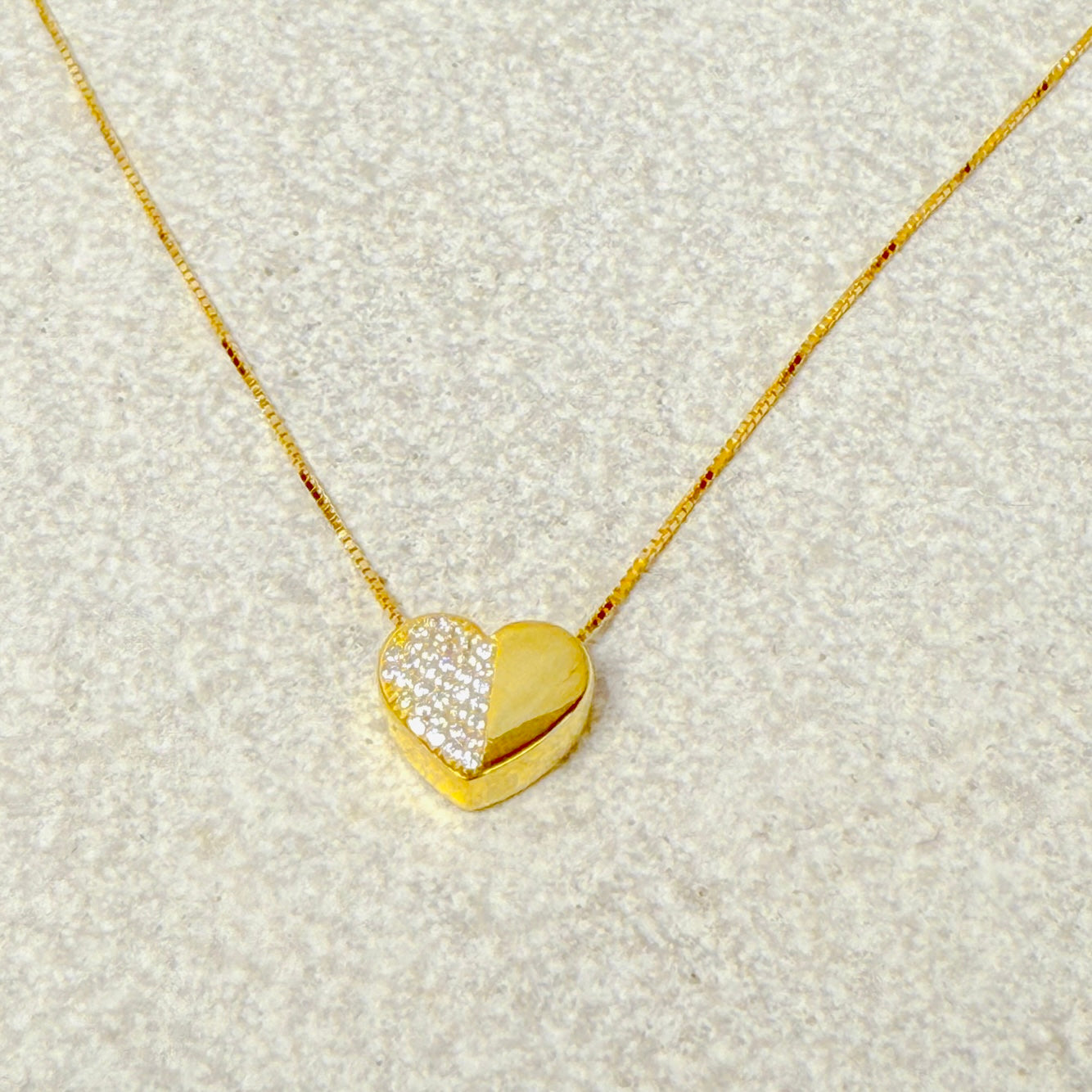 COLLANA CUORICINO LISCIO/ZIRCONATO