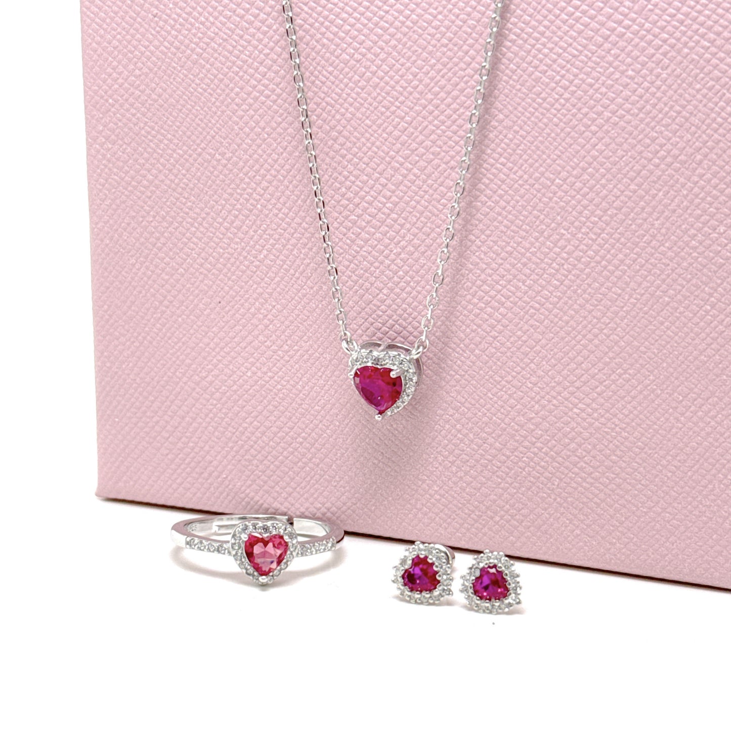 PARURE CUORE PASSANTE ZIRCONATO