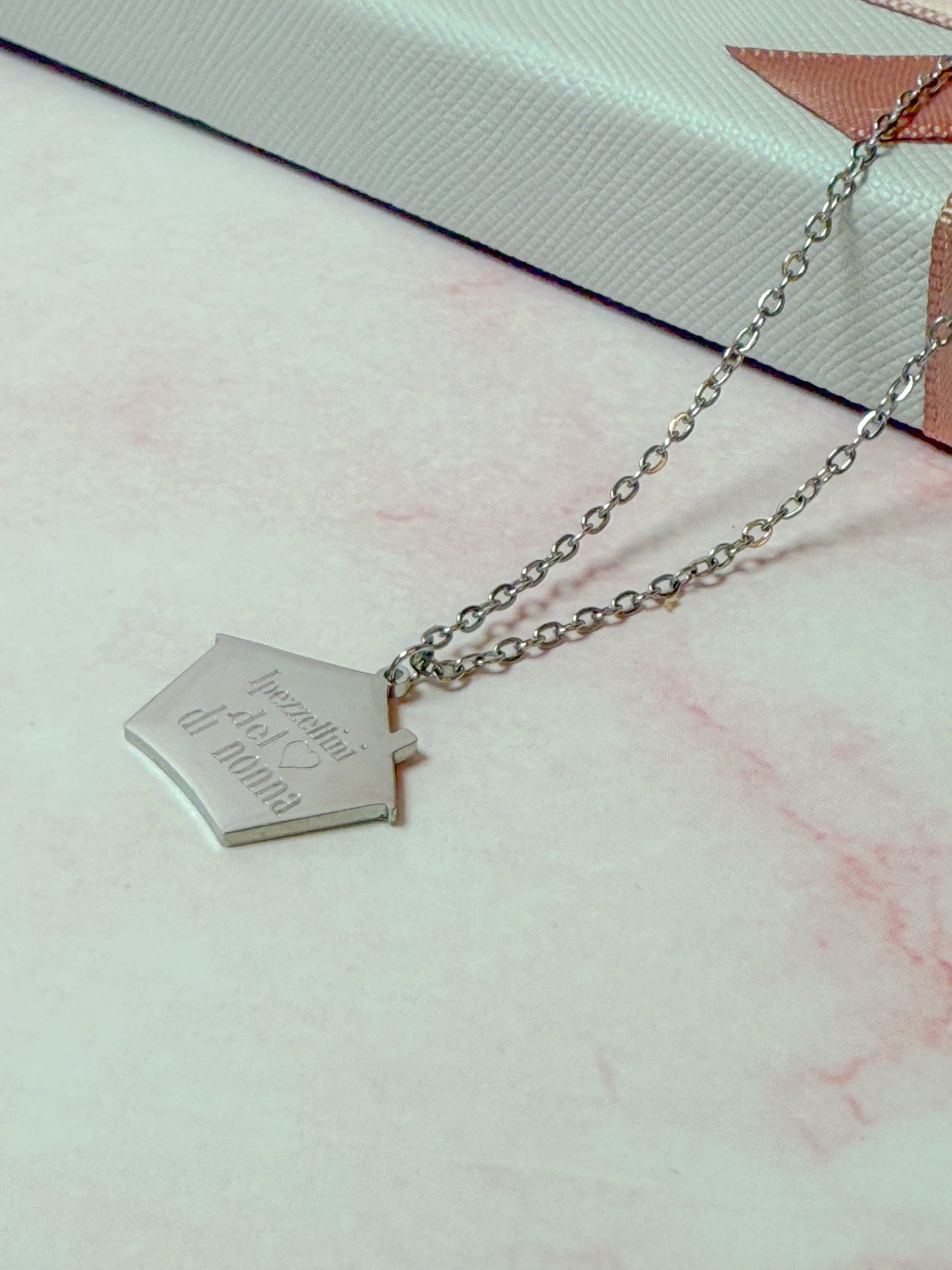 COLLANA CASETTA ACCIAIO316