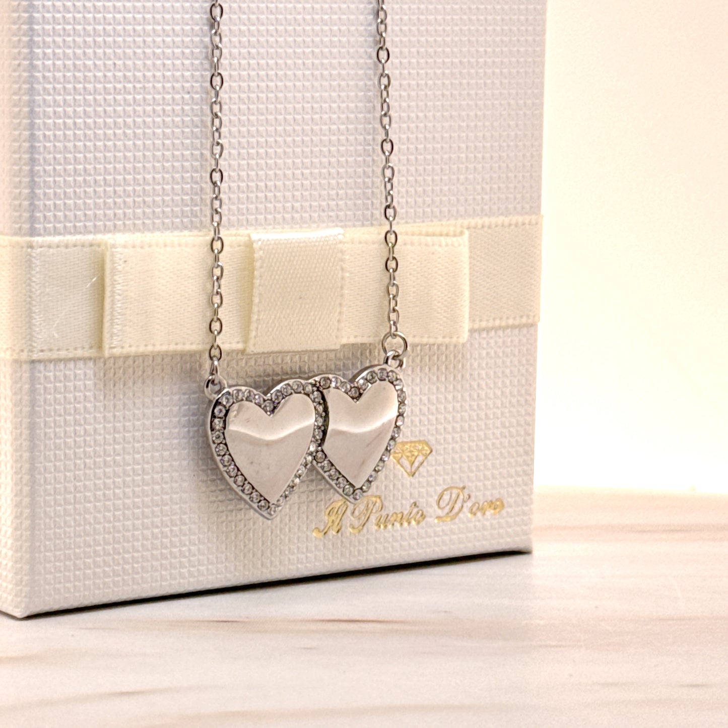 COLLANA DOPPIO CUORE PERSONALIZZABILE