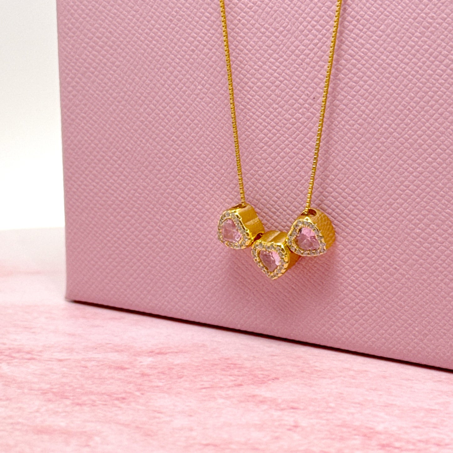 COLLANA TRE CUORICINI ZIRCONATI