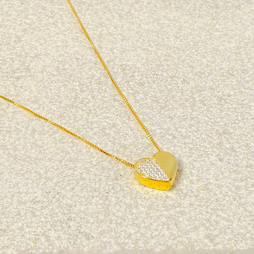 COLLANA CUORICINO LISCIO/ZIRCONATO