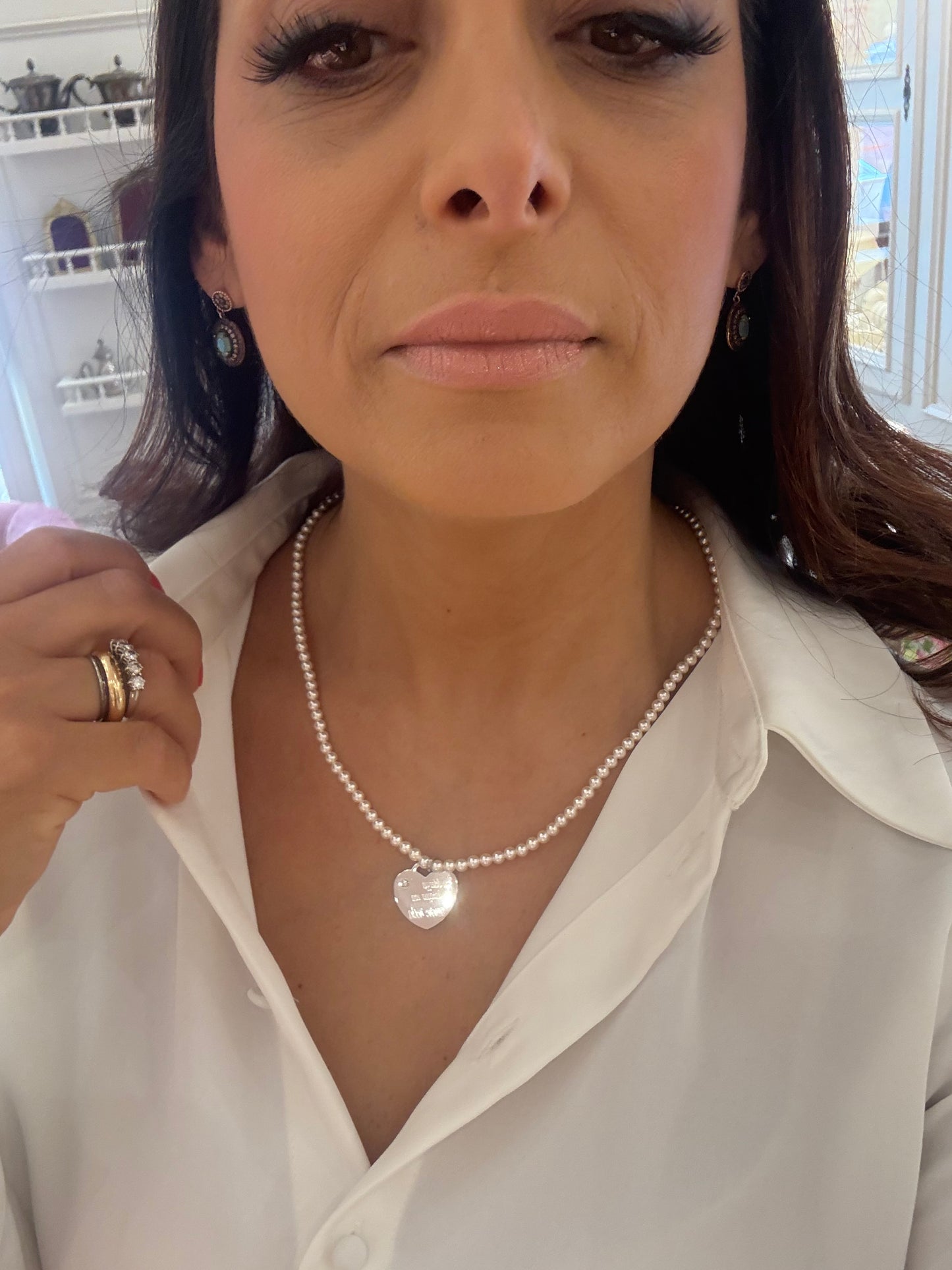 COLLANA DI PERLE CON MEDAGLINA PERSONALIZZATA