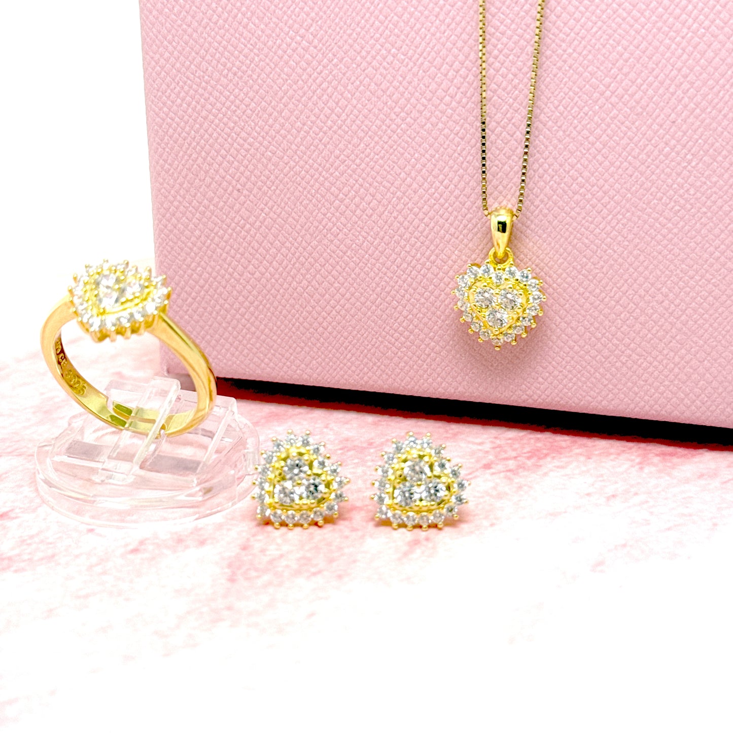 PARURE CUORE ZIRCONATO PAVE’