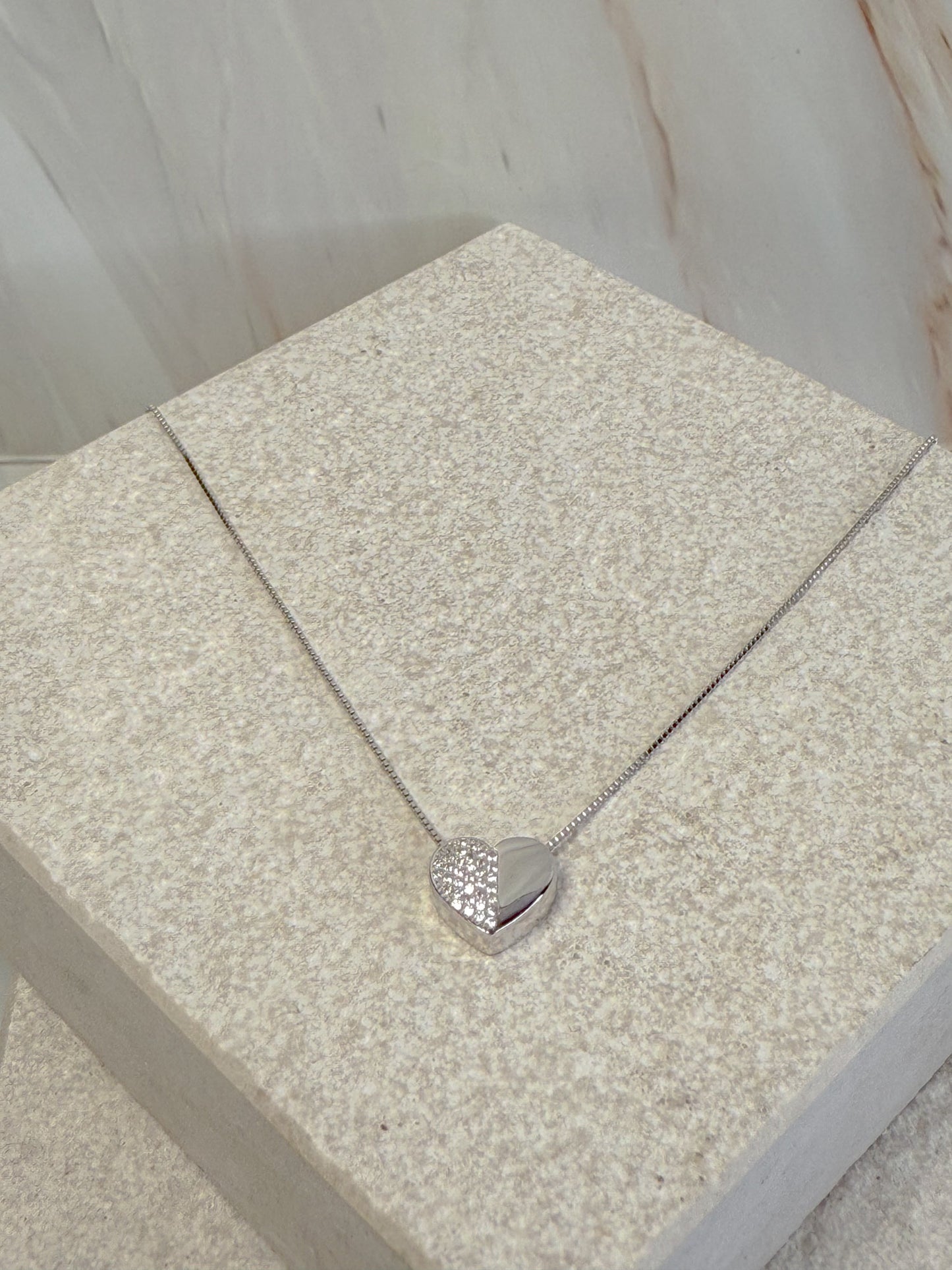 COLLANA CUORICINO LISCIO/ZIRCONATO