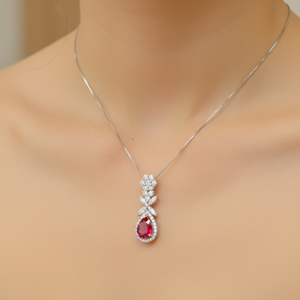 COLLANA GOCCIA TRA I FIORI