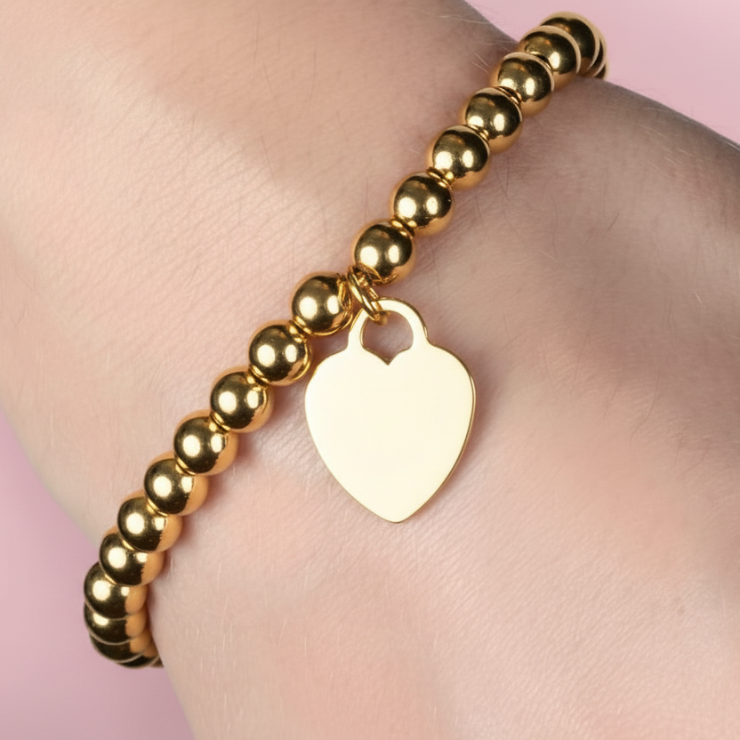 BRACCIALE MODELLO TIFFANY CON CUORE PERSONALIZZATO