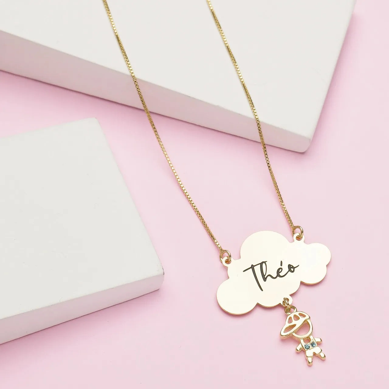 COLLANA CON NUVOLA E BEBÈ PENDENTE