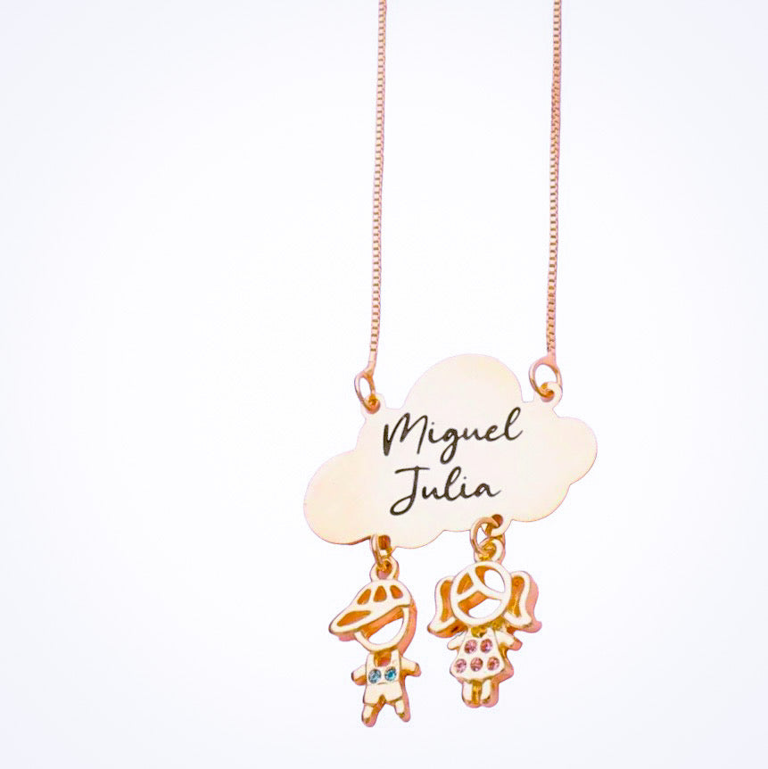 COLLANA CON NUVOLA E BEBÈ PENDENTE