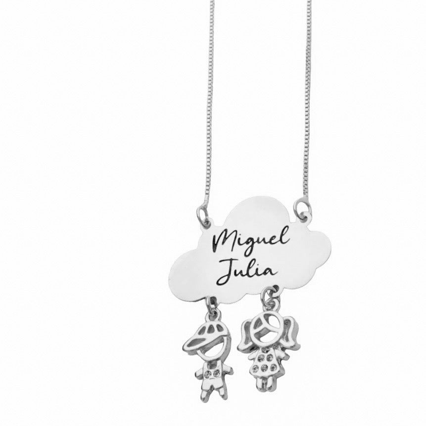 COLLANA CON NUVOLA E BEBÈ PENDENTE