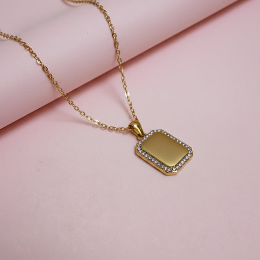 COLLANA RETTANGOLARE ZIRCONATA