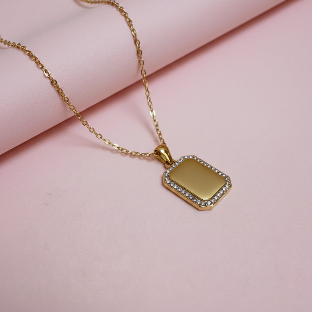 COLLANA RETTANGOLARE ZIRCONATA