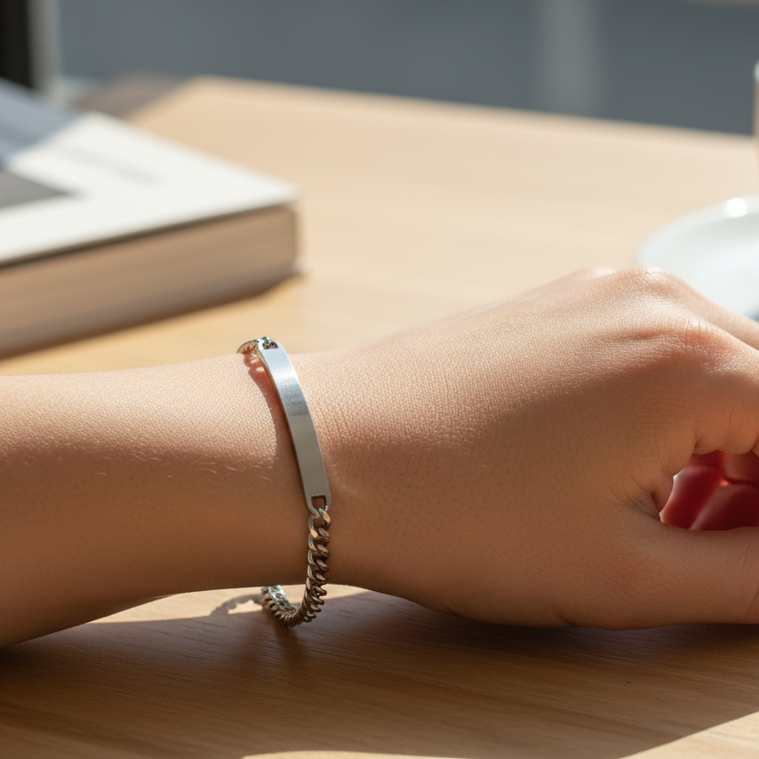 BRACCIALE TARGHETTA CON CATENA SOTTILE