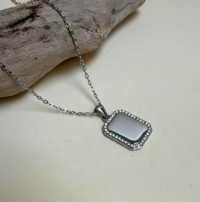 COLLANA RETTANGOLARE ZIRCONATA