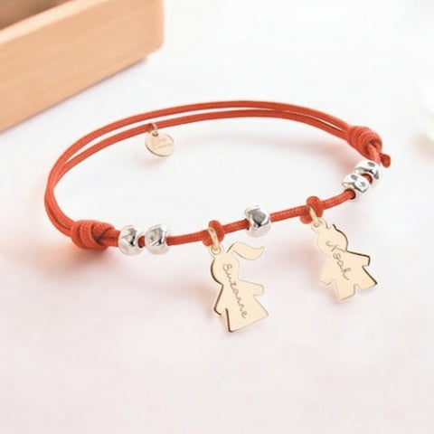 BRACCIALE IN CORDA COLORATO E CHARMS