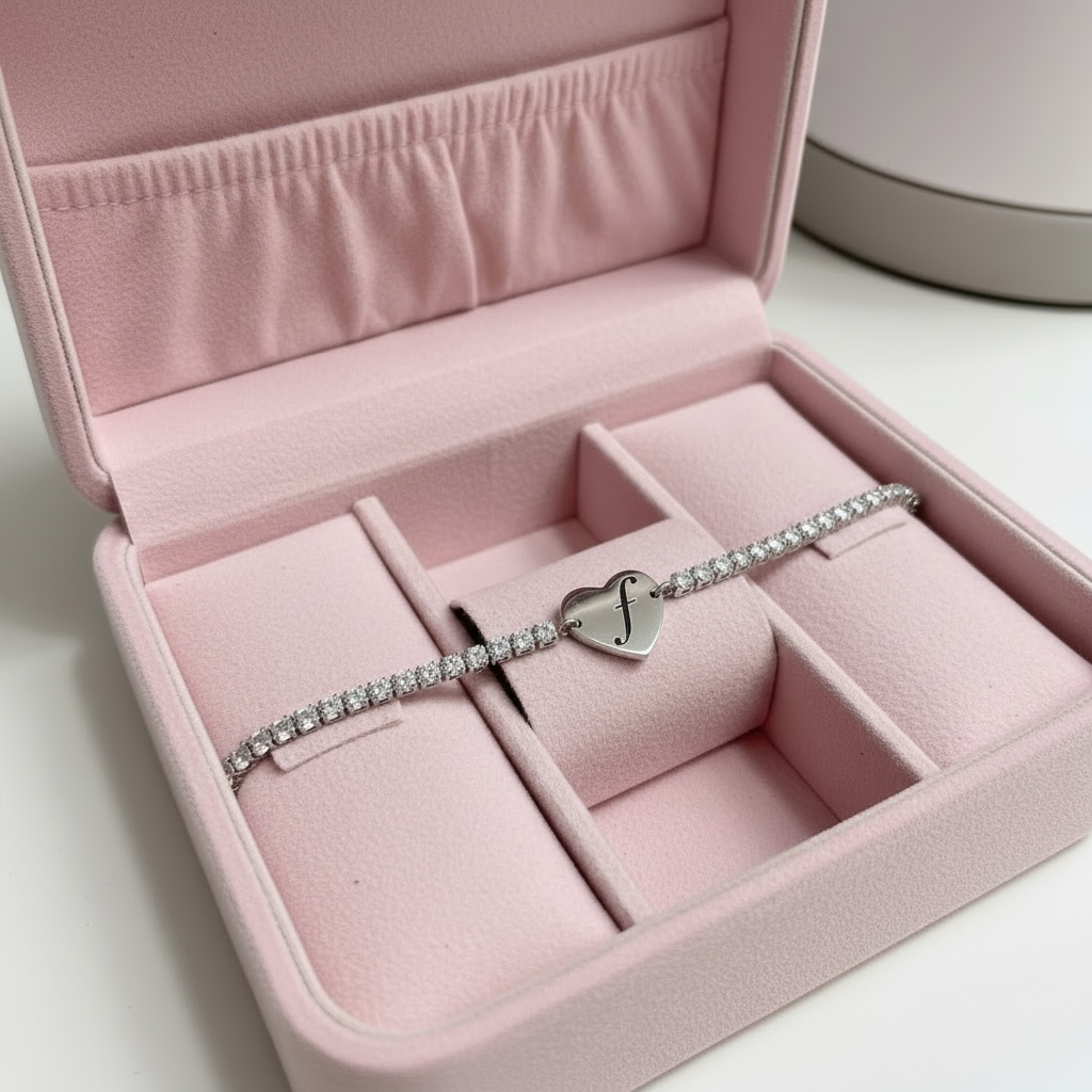 BRACCIALE TENNIS CON CUORE PERSONALIZZABILE