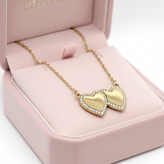 COLLANA DOPPIO CUORE PERSONALIZZABILE