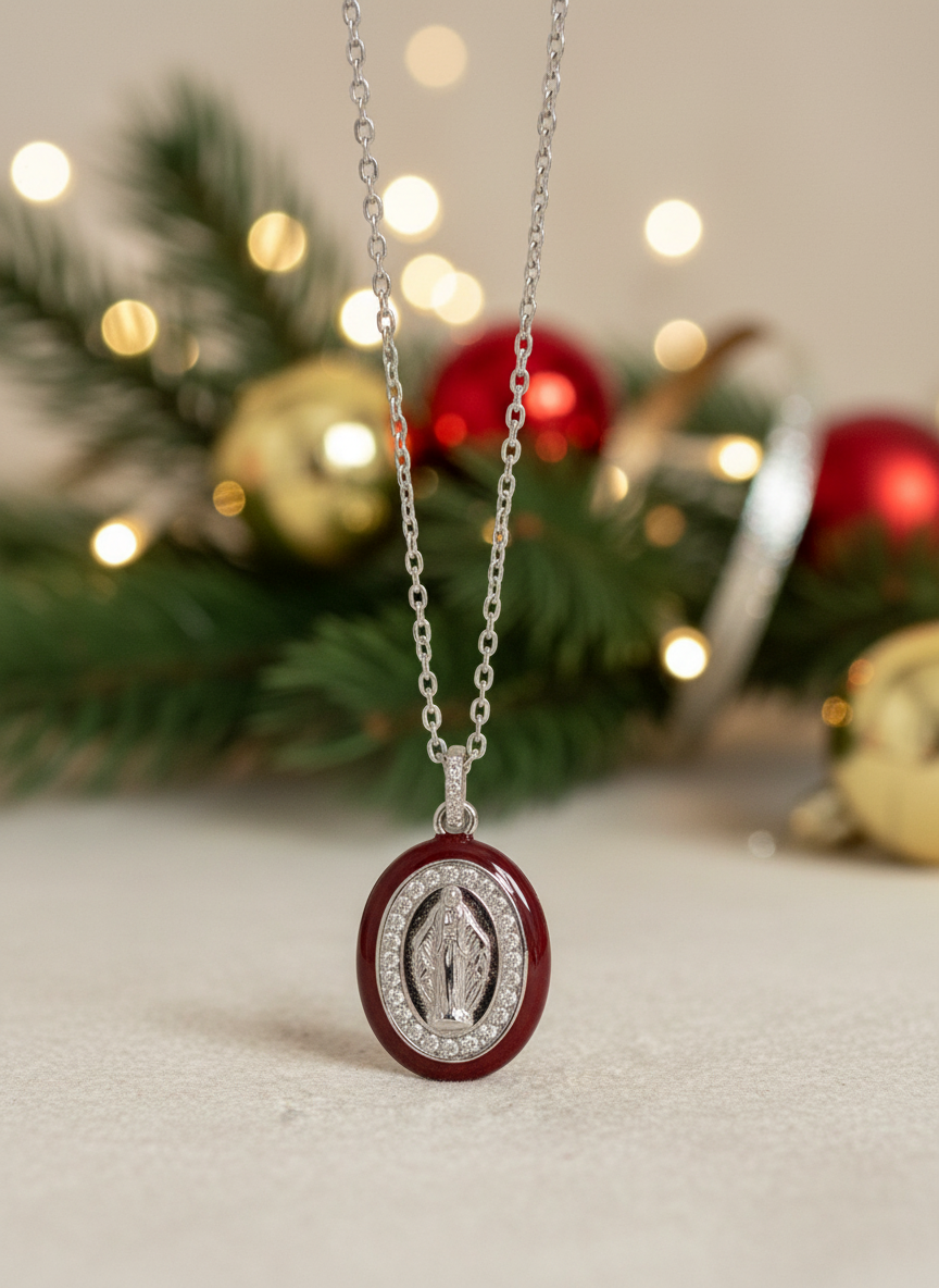 COLLANA CON MADONINNA SMALTATA