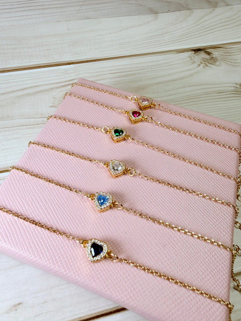 BRACCIALI CON CUORICINO COLORATO