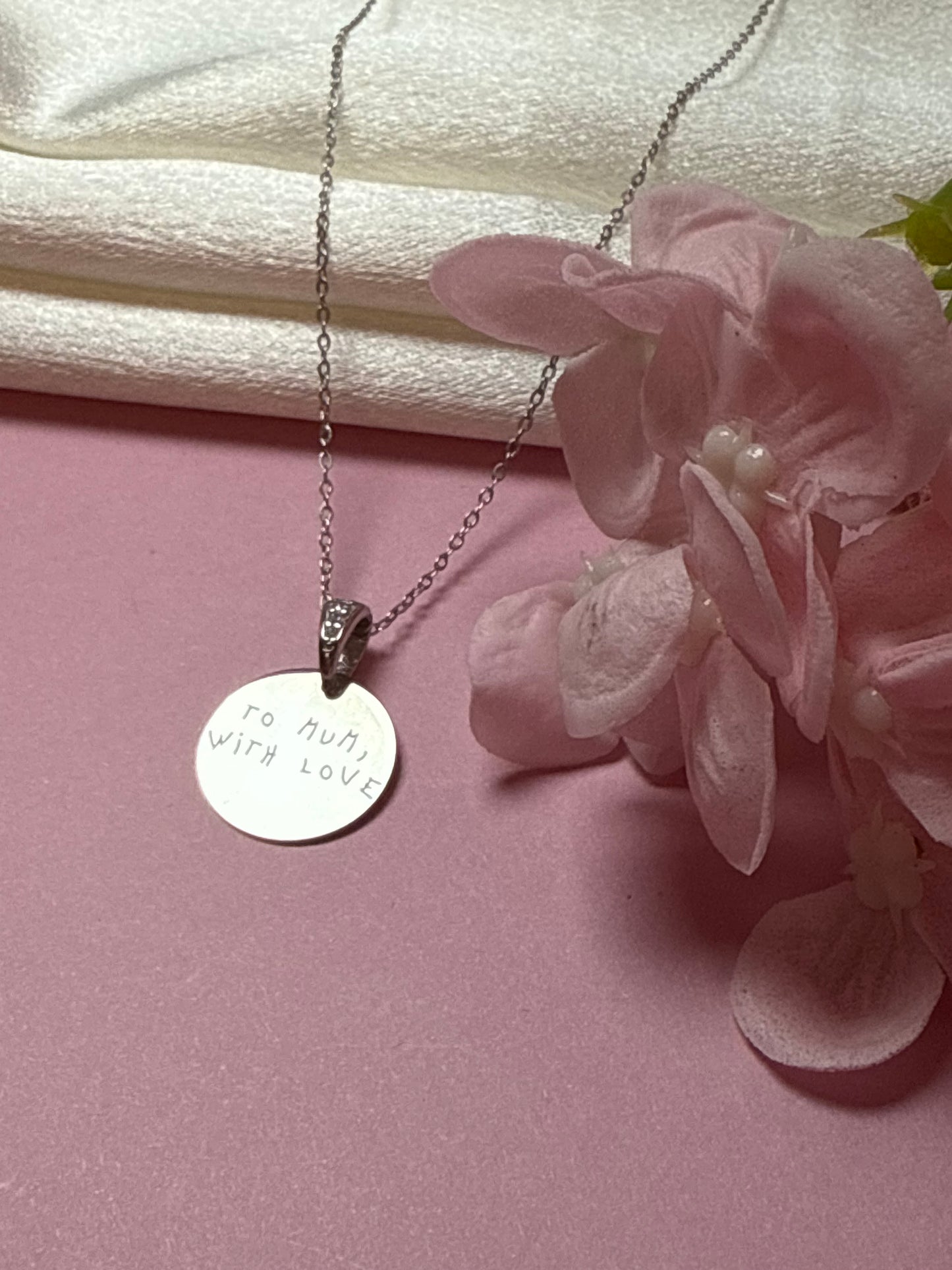 COLLANA MEDAGLIETTA PERSONALIZZABILE CON CONTROMAGLIA ZIRCONATA