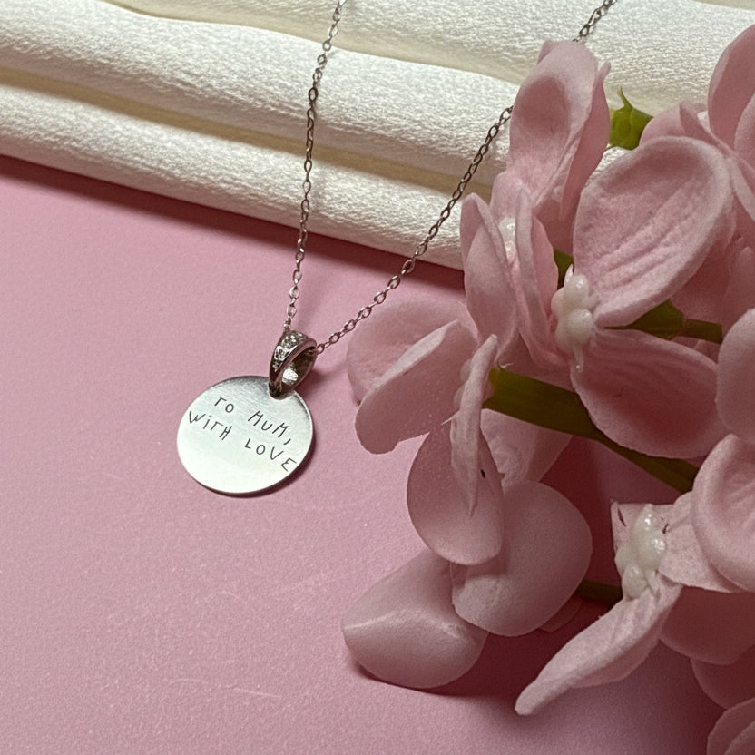 COLLANA MEDAGLIETTA PERSONALIZZABILE CON CONTROMAGLIA ZIRCONATA