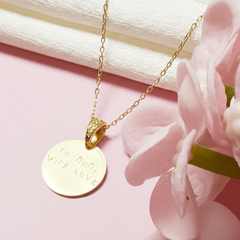 COLLANA MEDAGLIETTA PERSONALIZZABILE CON CONTROMAGLIA ZIRCONATA