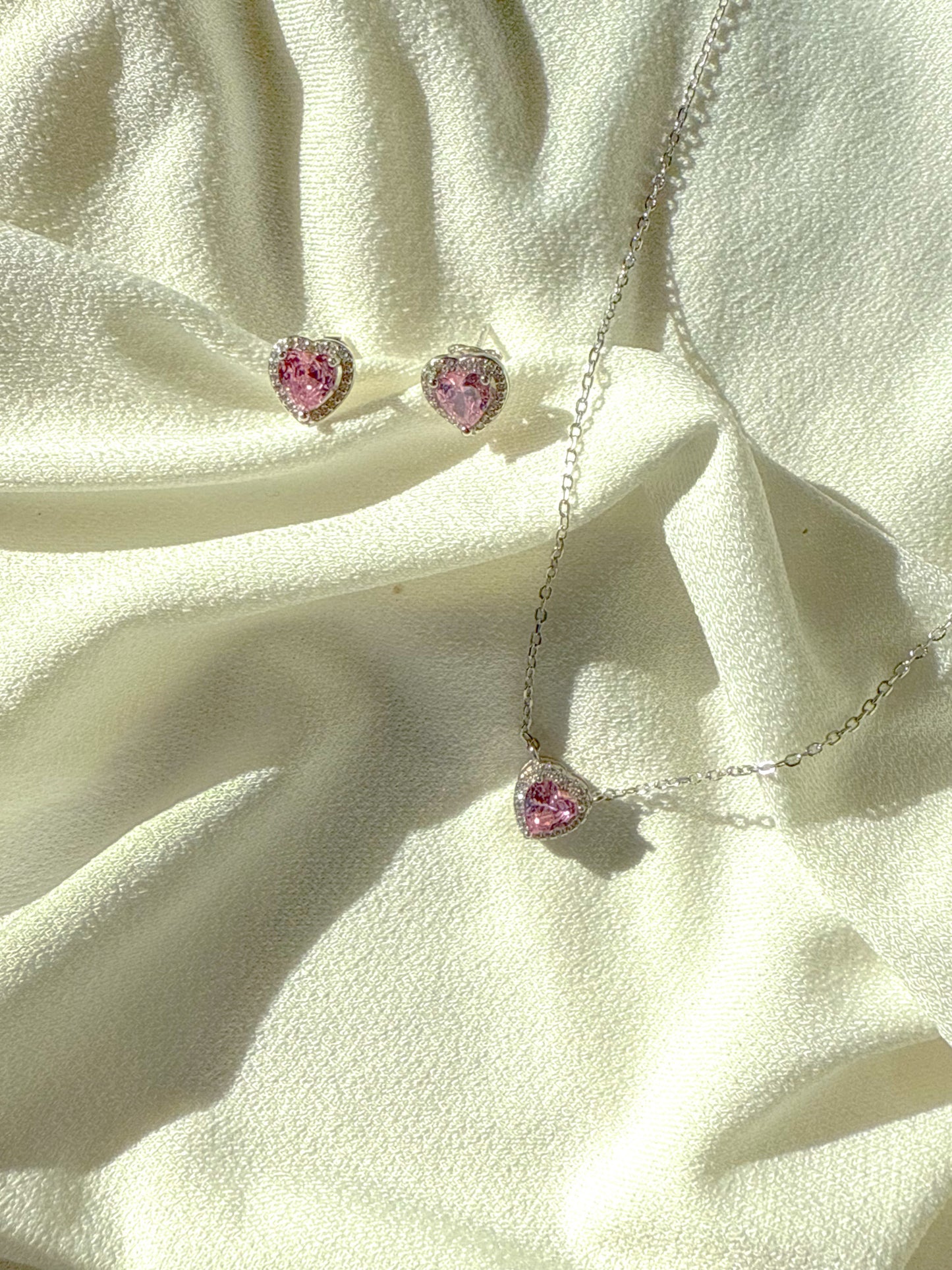 PARURE CUORE PASSANTE ZIRCONATO