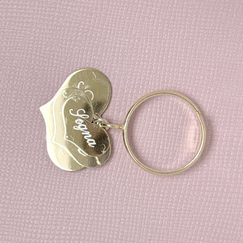 ANELLO CON CUORI PENDENTI