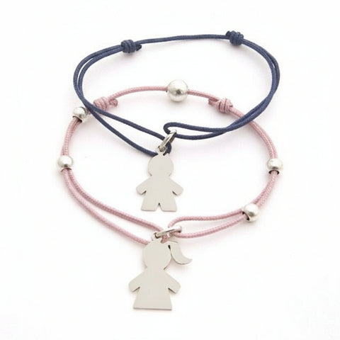 BRACCIALE IN CORDA COLORATO E CHARMS