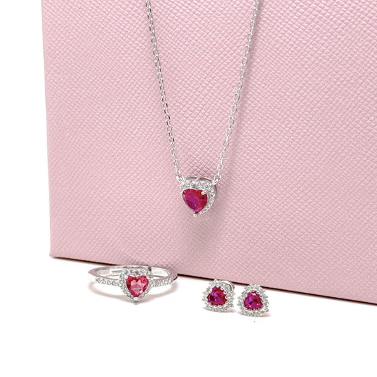 PARURE CUORE PASSANTE ZIRCONATO