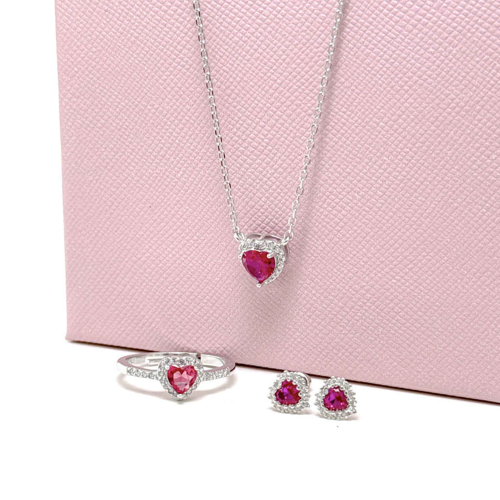 PARURE CUORE PASSANTE ZIRCONATO
