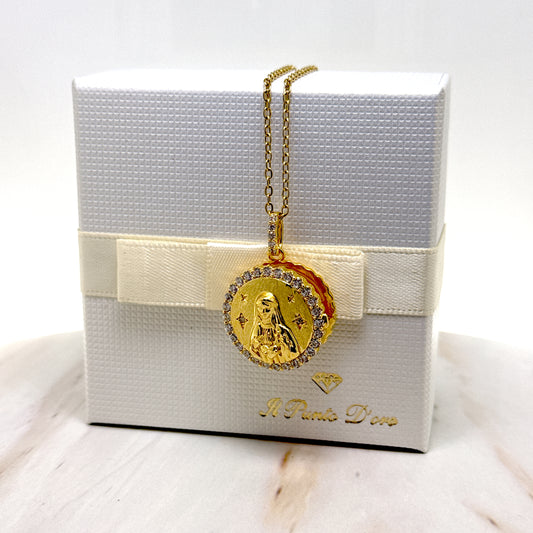 FOTOMEDAGLIA ROTONDA CON MADONNA MIRACOLOSA