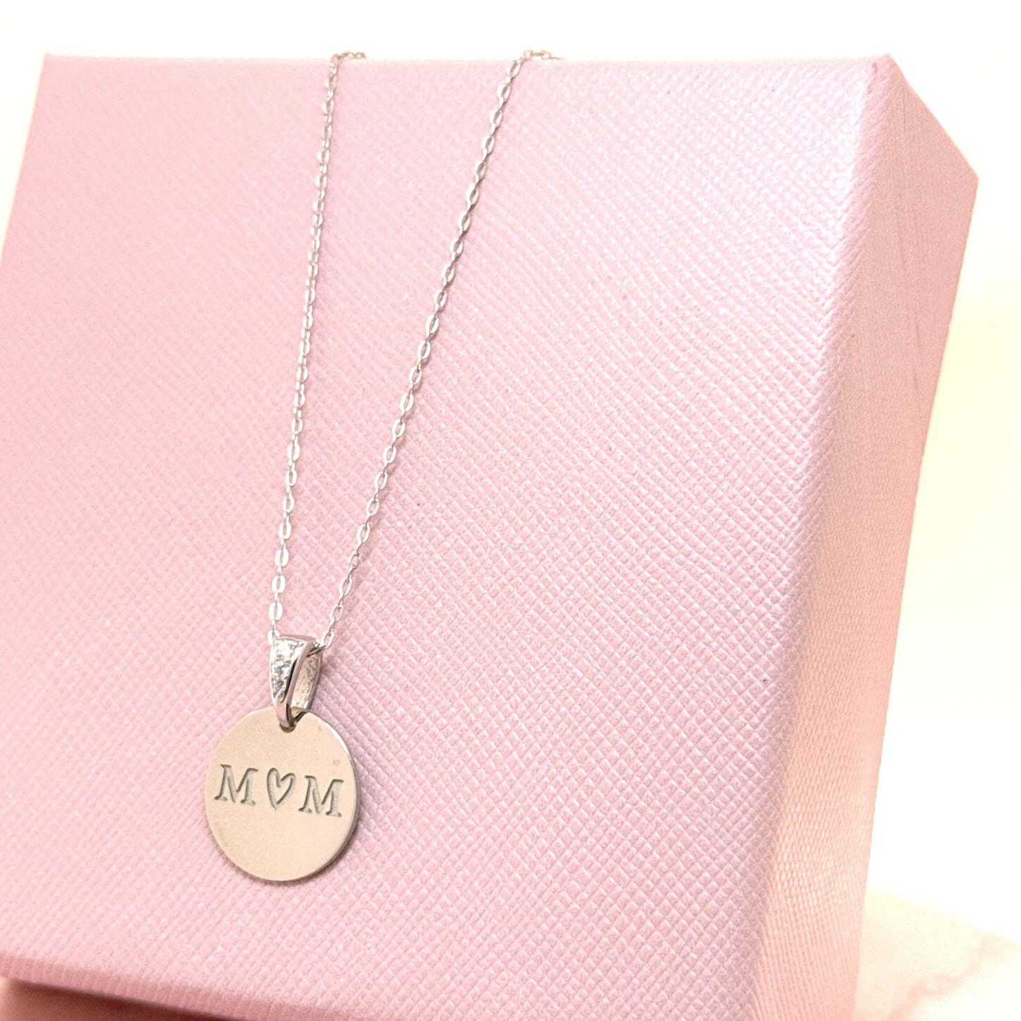 COLLANA MEDAGLIETTA PERSONALIZZABILE CON CONTROMAGLIA ZIRCONATA