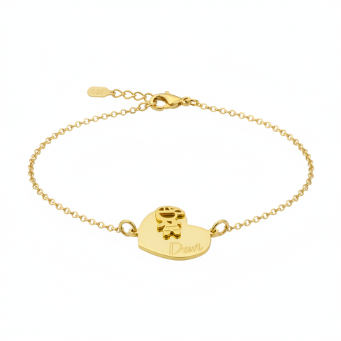 BRACCIALE CON CUORE E BEBE’