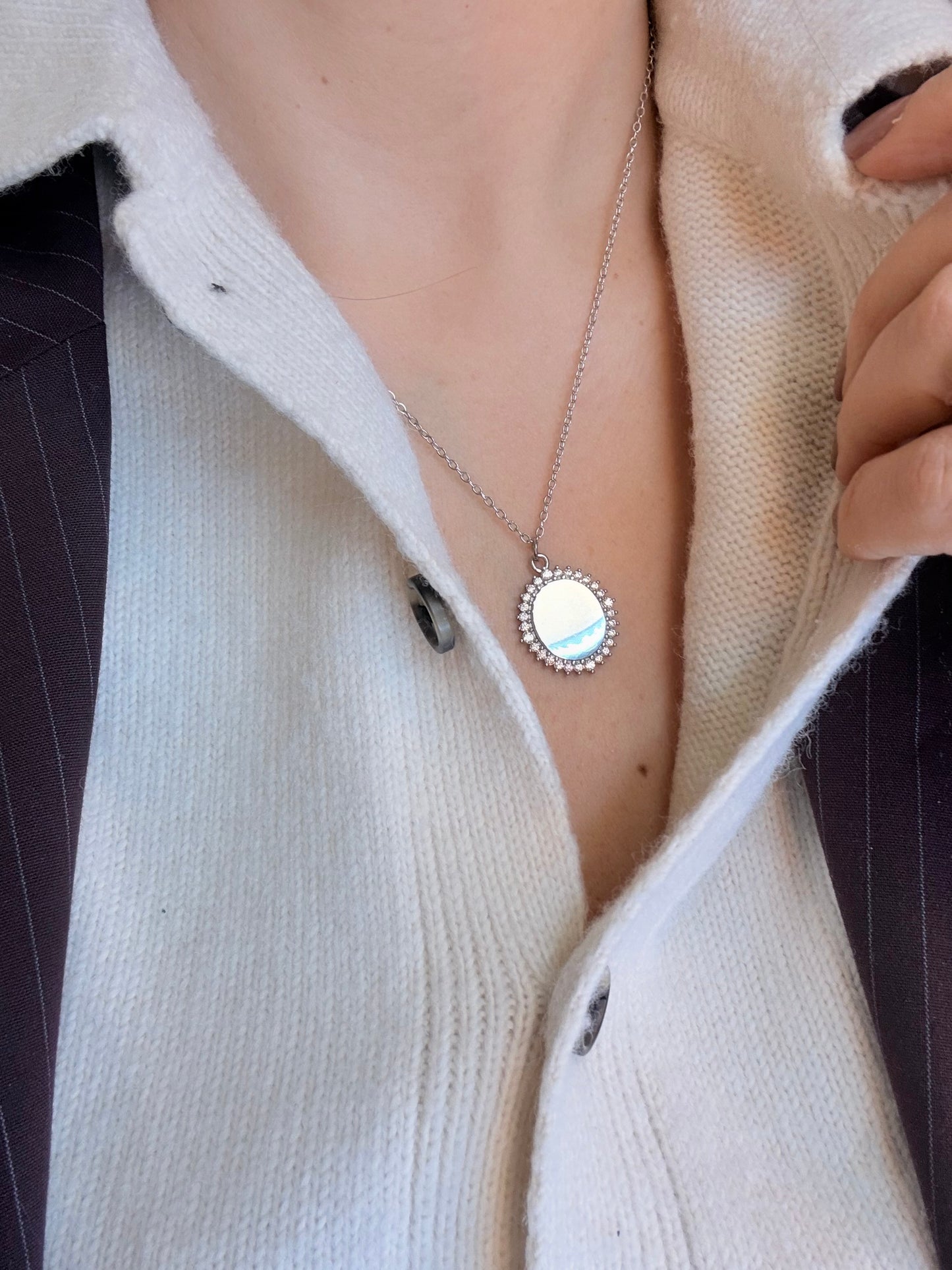 COLLANA CON PENDOLO OVALE PERSONALIZZABILE