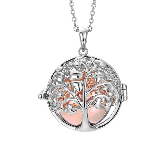 COLLANA CHIAMA ANGELI CON ALBERO DELLA VITA ACCIAIO