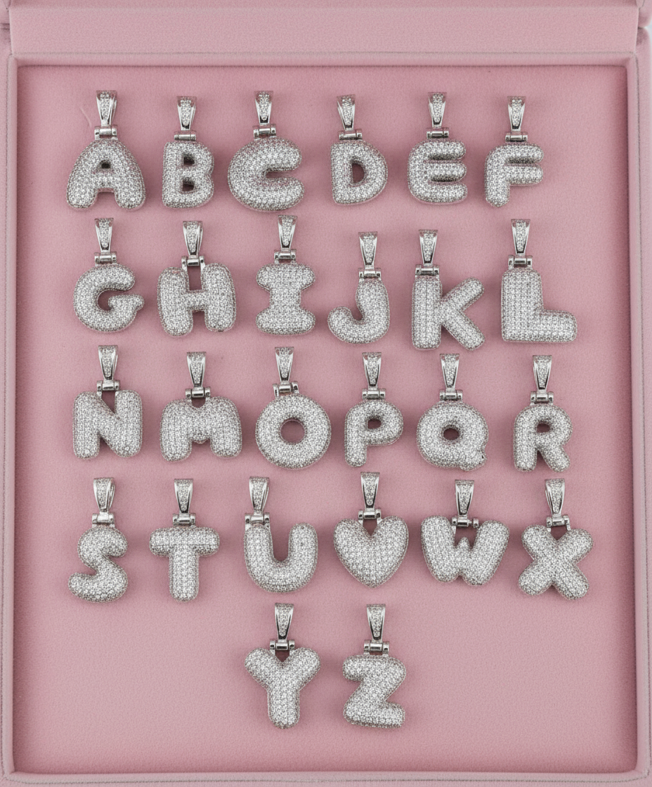 COLLANA LETTERA BUBBLE ZIRCONATA