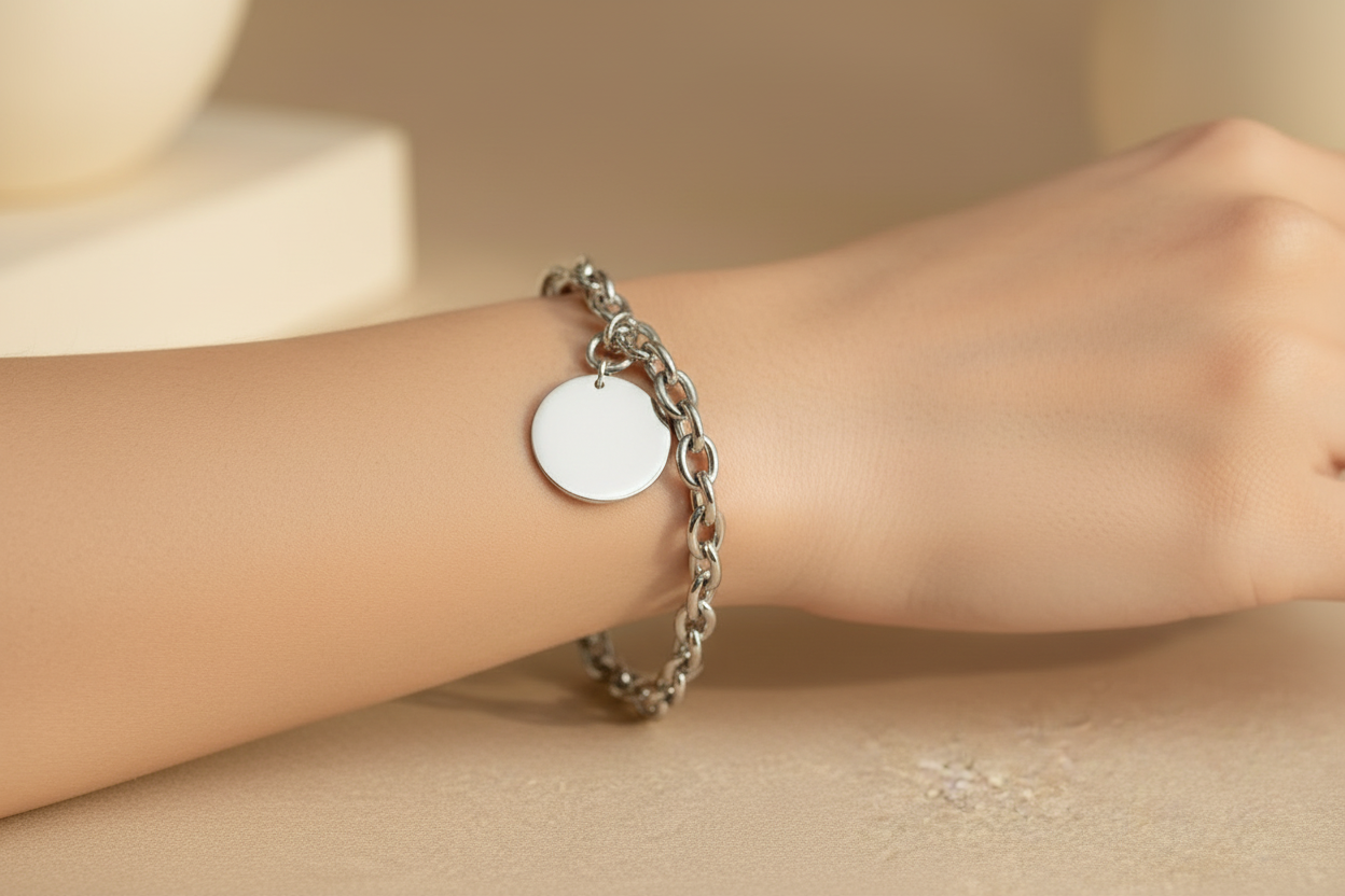 BRACCIALE CATENA CON PENDENTE  PERSONALIZZATO