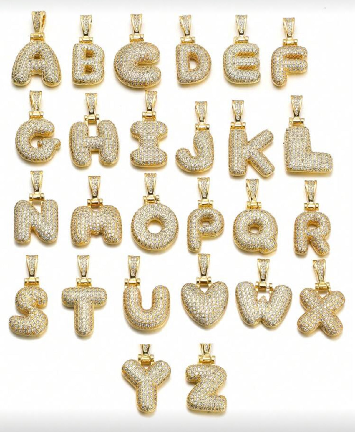 COLLANA LETTERA BUBBLE ZIRCONATA