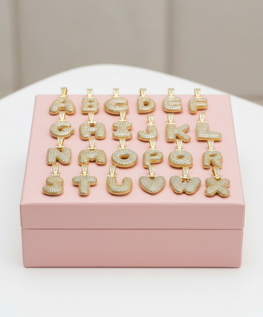 COLLANA LETTERA BUBBLE ZIRCONATA