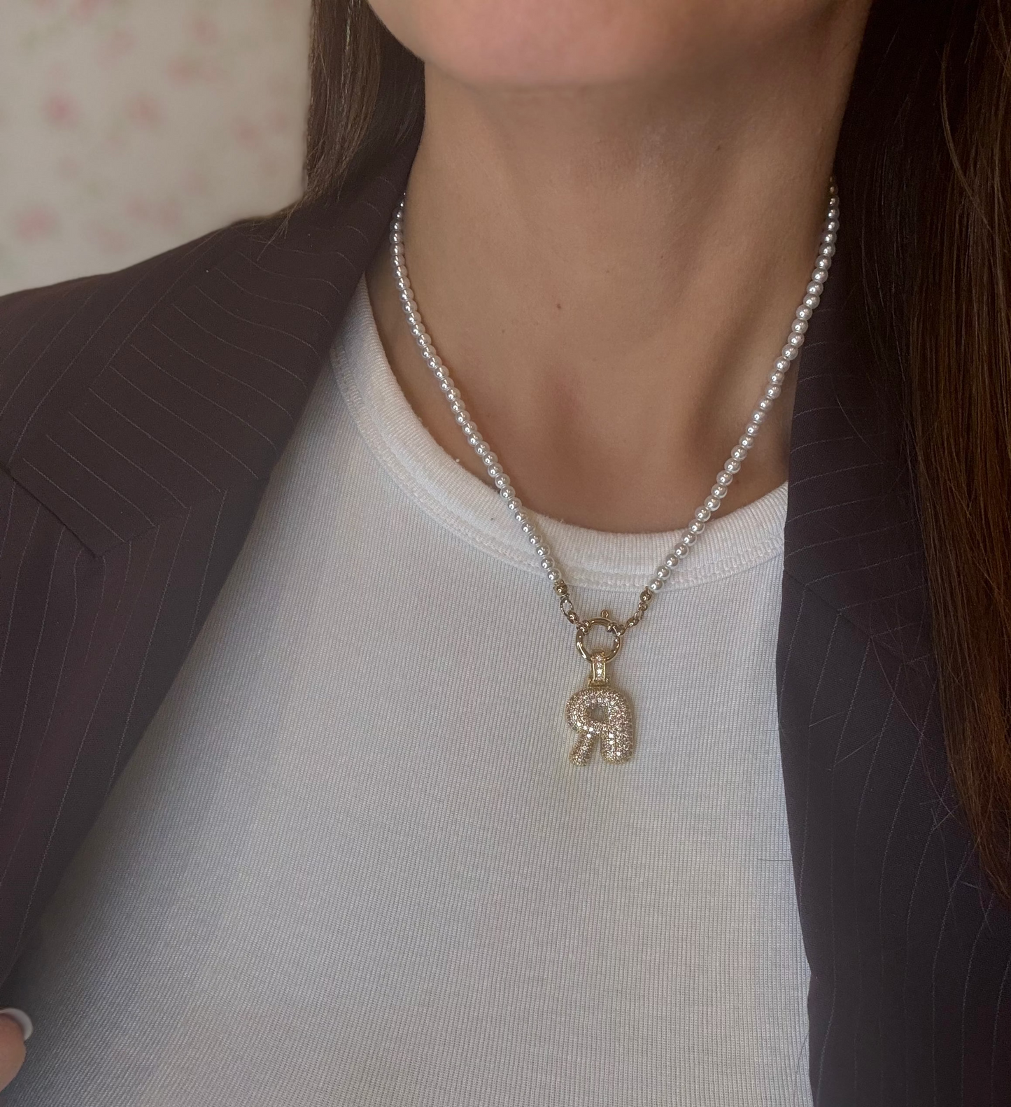 COLLANA LETTERA BUBBLE ZIRCONATA