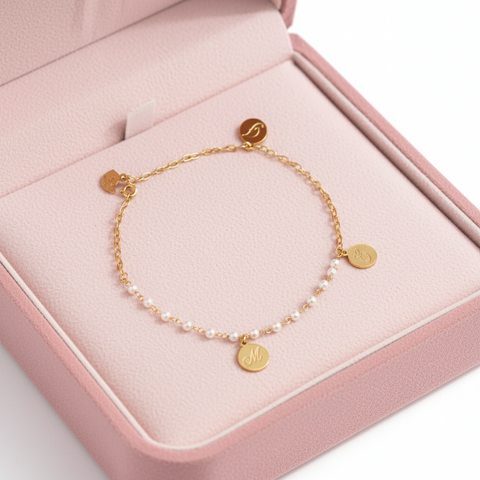 BRACCIALE CON PERLE E CATENA