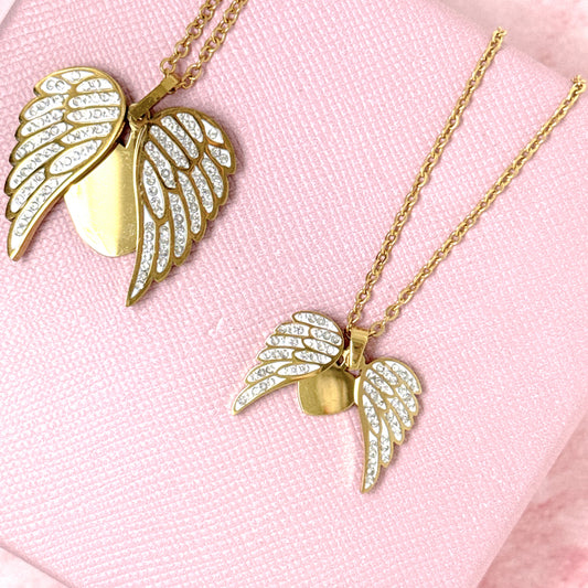 COLLANA CON ALI ACCIAIO316