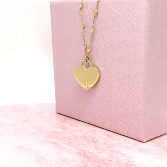 COLLANA ROSARIO CON CUORE