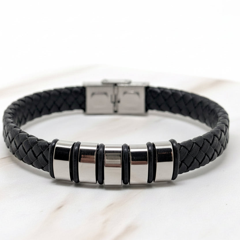 BRACCIALE INTRECCIATO UOMO – LEGAME DI INIZIALI