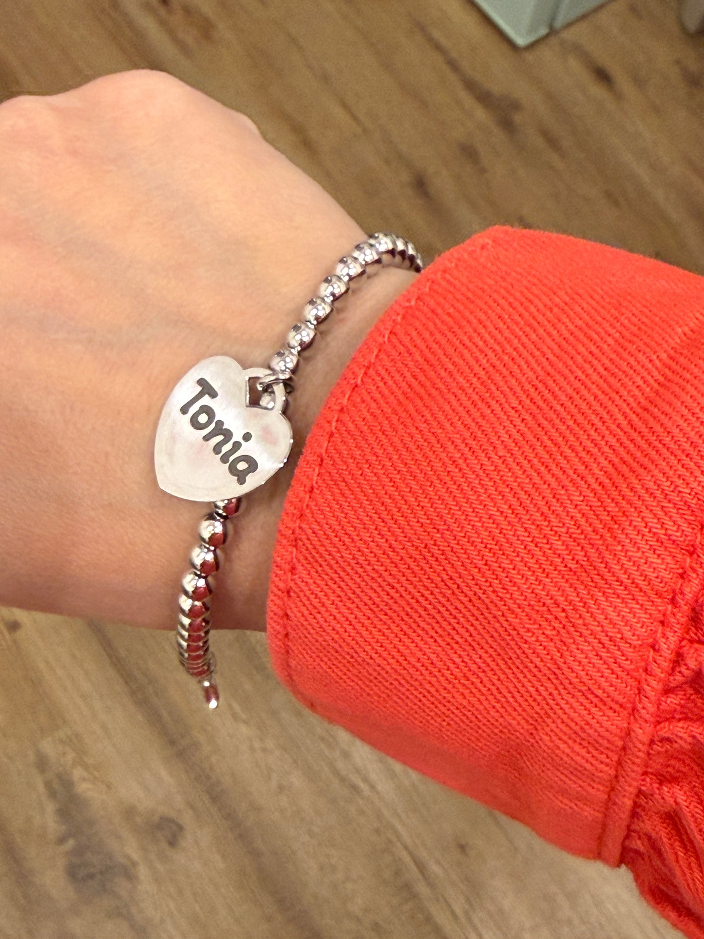 BRACCIALE MODELLO TIFFANY CON CUORE PERSONALIZZATO