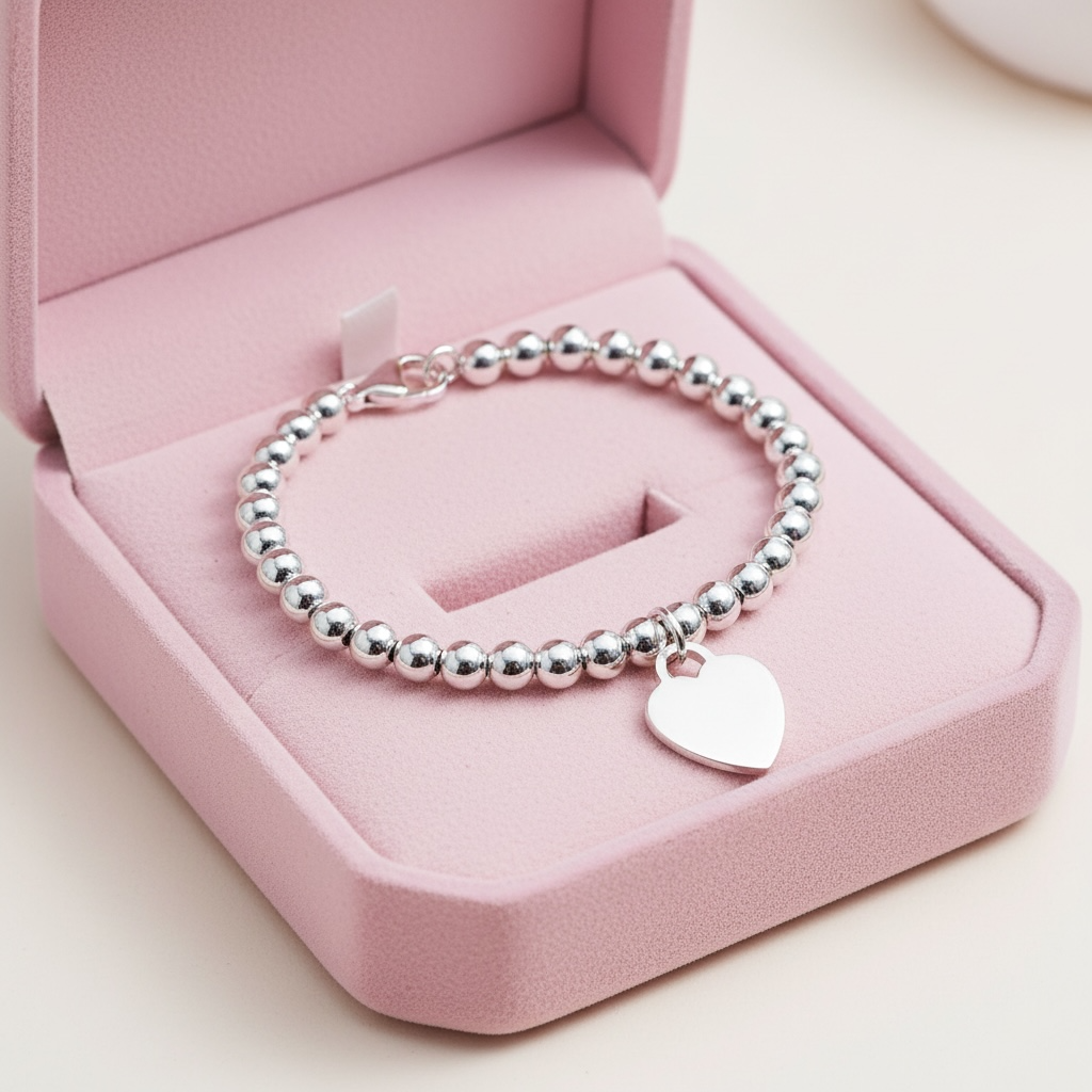 BRACCIALE MODELLO TIFFANY CON CUORE PERSONALIZZATO